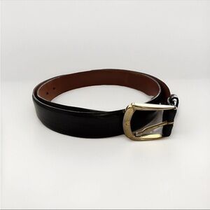 ANILINE KAPSKIN SHOULDER LEATHER MENS BELT BLACK SMOOTH DRESSY 36